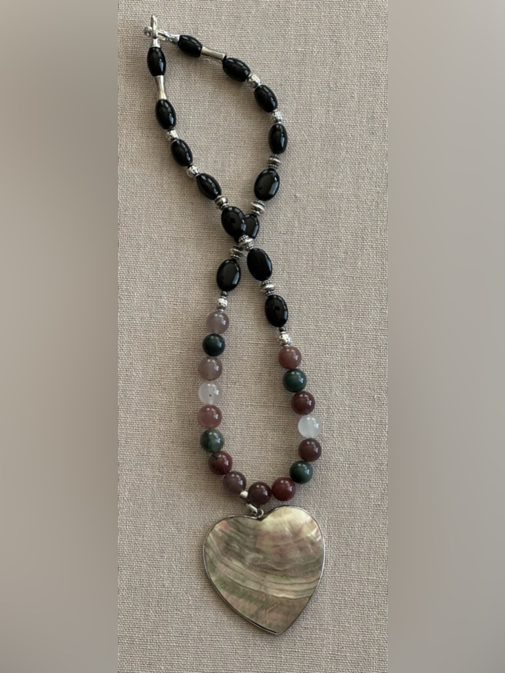 22-1/2 inch Yan Yuan Agate Gemstone bead necklace NWOT